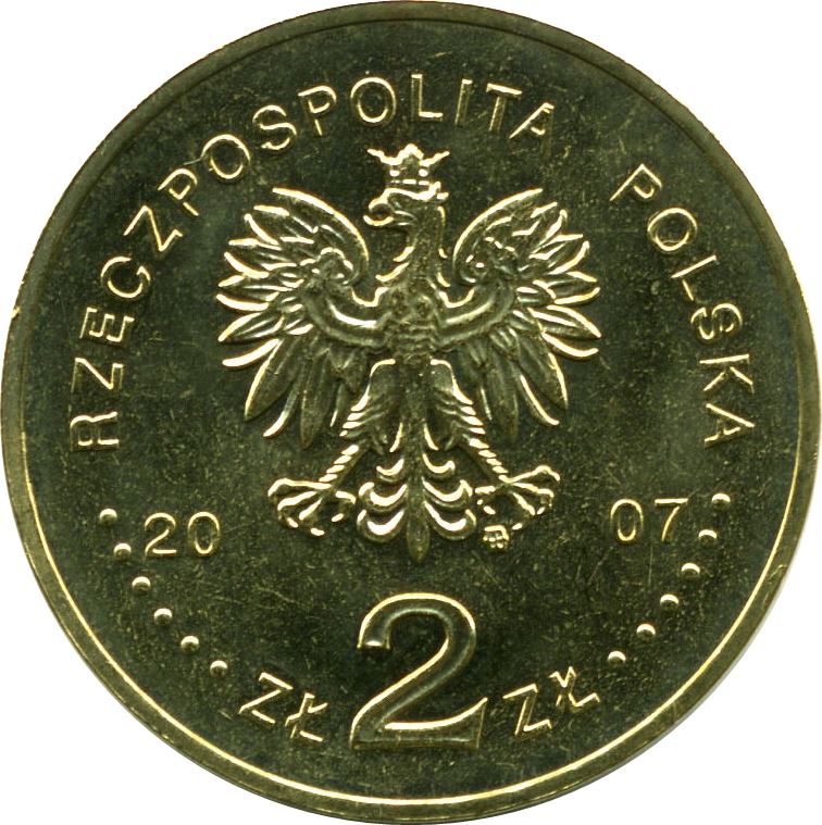 Poland | 2 Z?ote | Rycerz ci??kozbrojny | Knight | Horse | Eagle | KM611 | 2007