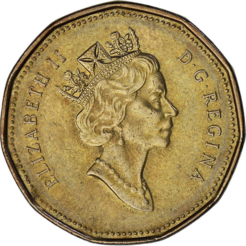 Canada | 1 Dollar Coin | Bronze plated nickel | 3rd portrait | KM:186 | 1990-2003