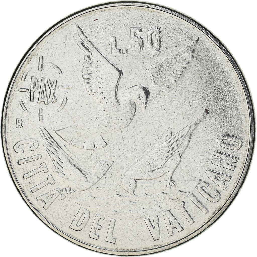 Vatican City | 50 Lire Coin | Doves | Km:179 | 1984