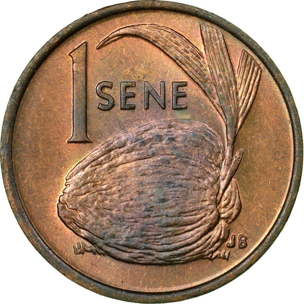 Samoa | 1 Sene Coin | Malietoa Tanumafili II | Coconut | Km:12 | 1974 - 1996