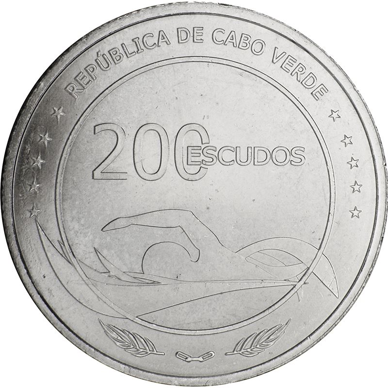 Cape Verde | 200 Escudos Coin | African Beach Games | Swimmer | 2019