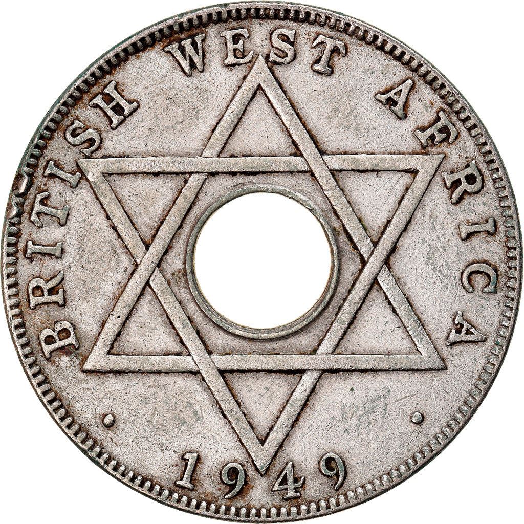 British West Africa | 1/2 Penny Coin | Crown | Hexagram | Km:27 | 1949 - 1951