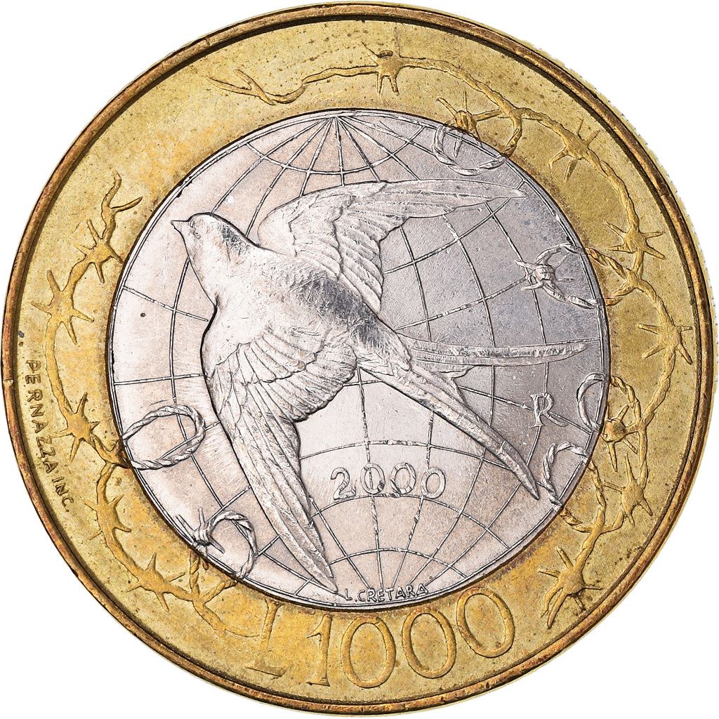 San Marino | 1000 Lire Coin | Barn Swallow | Km:405 | 2000