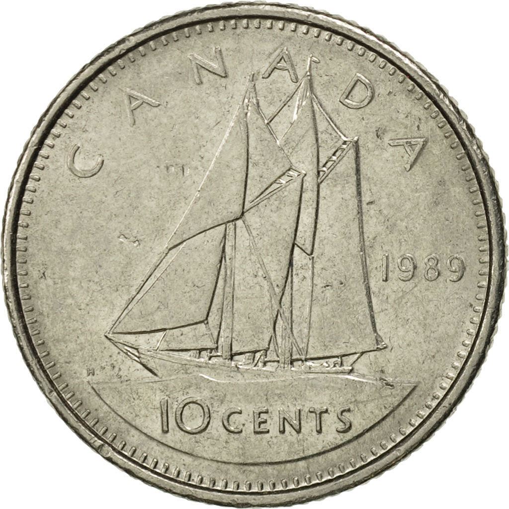 Canada | 10 Cents Coin | Nickel | 2nd portrait | KM:77 | 1969-1989