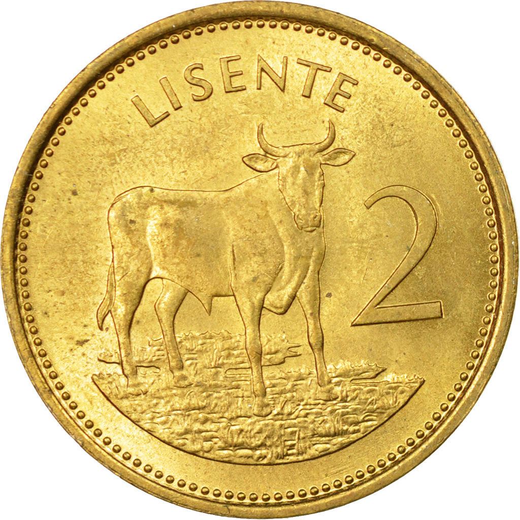 Lesotho | 2 Lisente Coin | Bull | Km:17 | 1979 - 1989