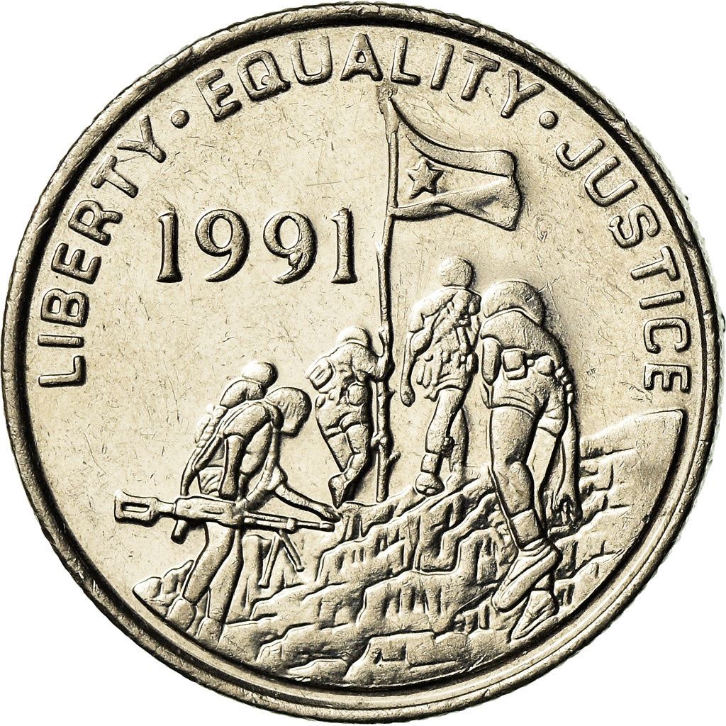 Eritrea | 100 Cents Mønt | Elefant | Soldater | Flag | Km:48 | 1997