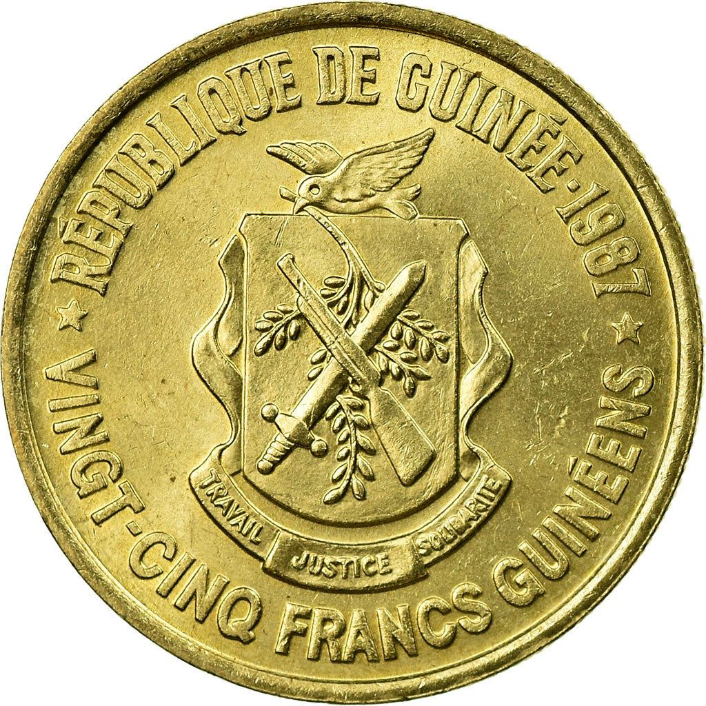 Guinea | 25 Francs Guineens Coin | Palm leaf | Km:60 | 1987