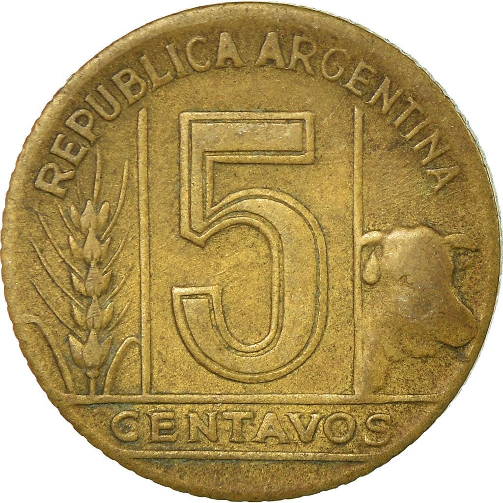 Argentina | 5 Centavos Coin | Aluminium Bronze | Phrygian Cap | Km:40 | 1942 - 1950