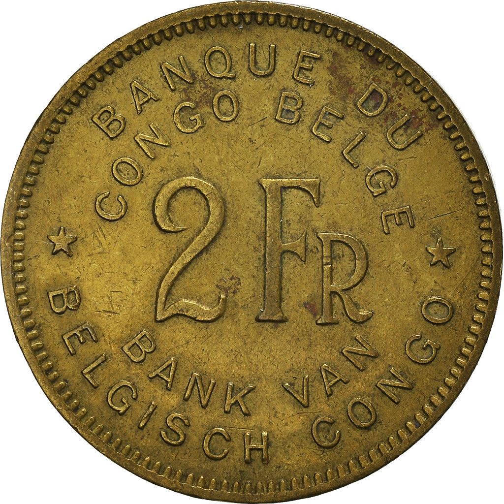 Belgian Congo | 2 Francs Coin | Elephant | Km:28 | 1946 - 1947