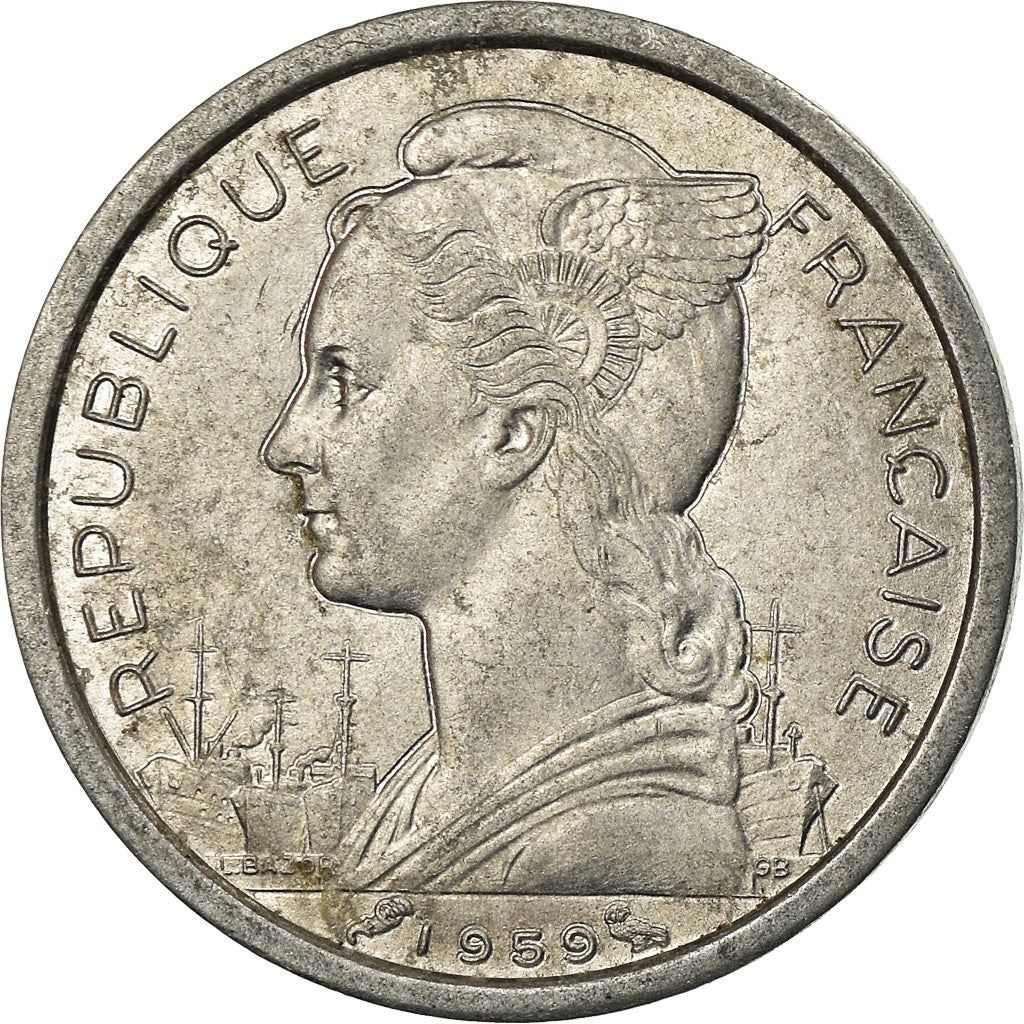 French Somaliland | 1 Franc Coin | Marianne | Waterbuck | Km:8 | 1959 - 1965