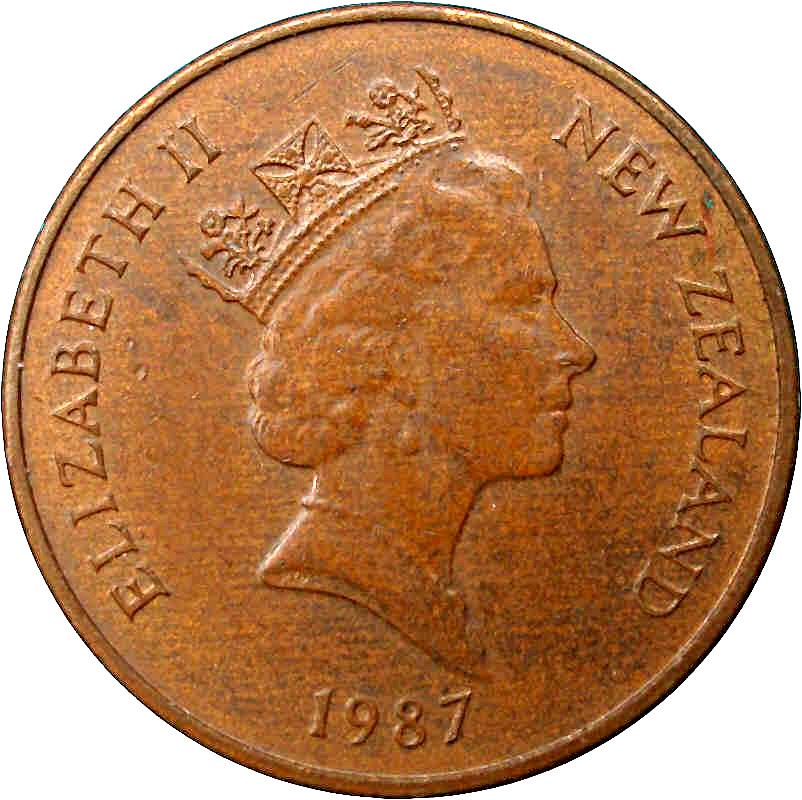 New Zealand | 1 Cent Coin | Elizabeth II | Silver Fern | Km:58 | 1986 - 1988