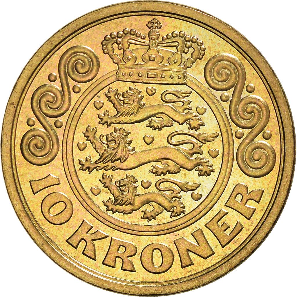 Denmark | 10 Kroner Coin | Margrethe II | Km:887 | 2001 - 2002