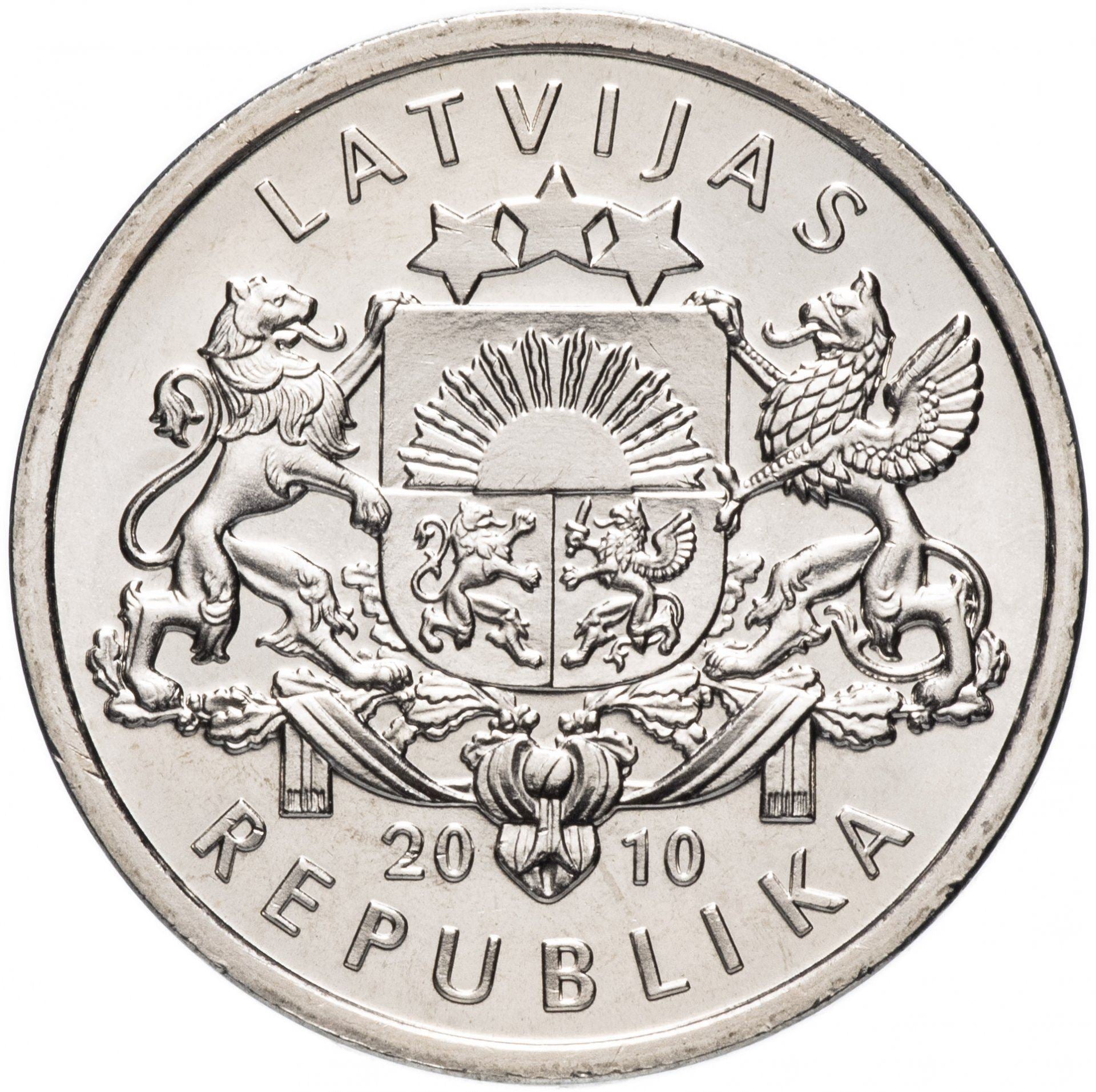 Latvia | 1 Lats Coin | Horseshoe | KM:117 | 2010