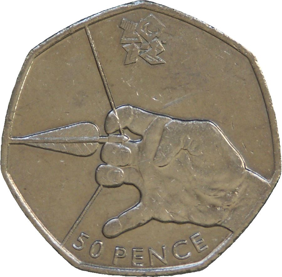 United Kingdom | 50 Pence Coin | Archery | KM:1167 | 2011
