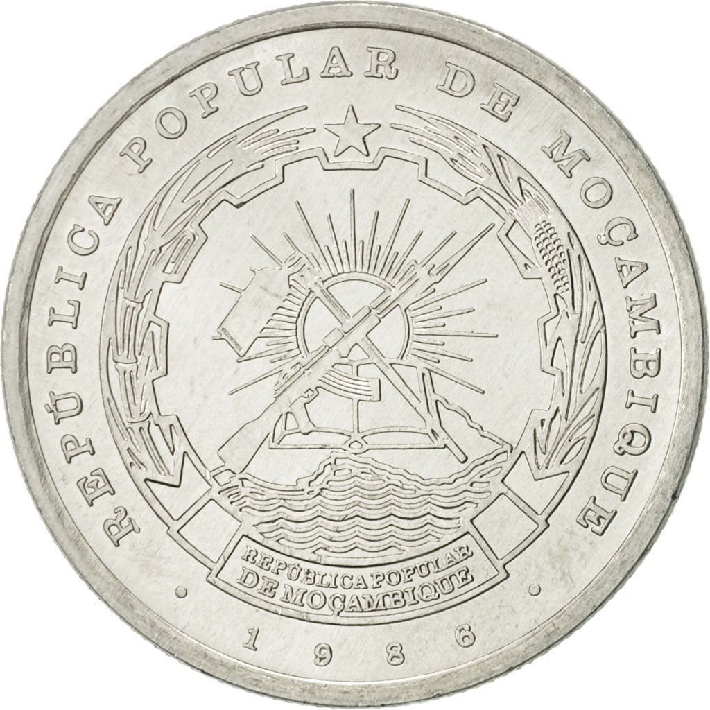 Mozambique | 10 Meticais Coin | Industrial Skyline | Km:102A | 1986