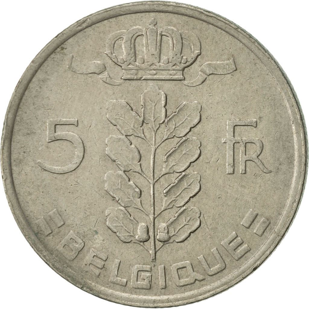 Belgian Coin 5 Francs - Baudouin I Belgique | Cornucopia | Oak | KM134 | 1948 - 1981
