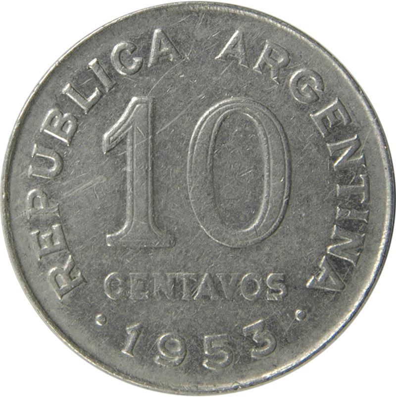 Argentina 10 Centavos Coin | Jose San Martin | 1952 - 1953