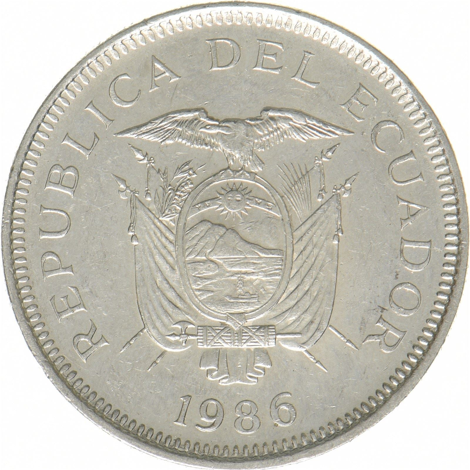Ecuador | 1 Sucre Coin | Antonio José de Sucre | Nickel clad steel | KM:85.1 | 1985-1986