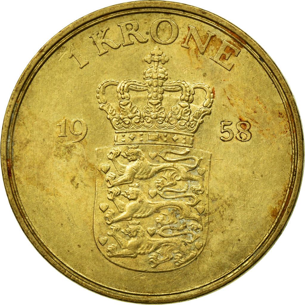 Denmark | 1 Krone Coin | Frederik IX | Km:837 | 1947 - 1960