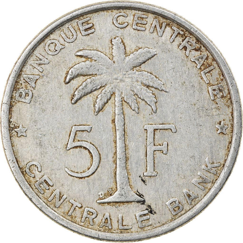Belgian Congo | 5 Francs Coin | Palm tree | Km:3 | 1956 - 1959