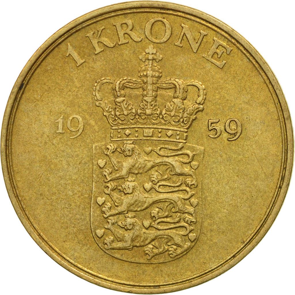 Denmark | 1 Krone Coin | Frederik IX | Km:837 | 1947 - 1960