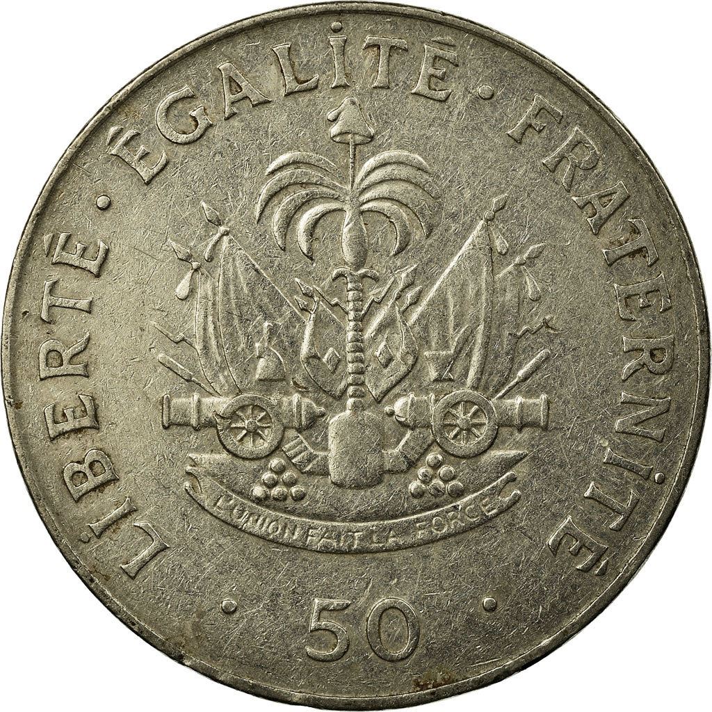 Haiti | 50 Centimes Coin | Charlemagne Peralte | Cannon | Km:153A | 1995 - 2013