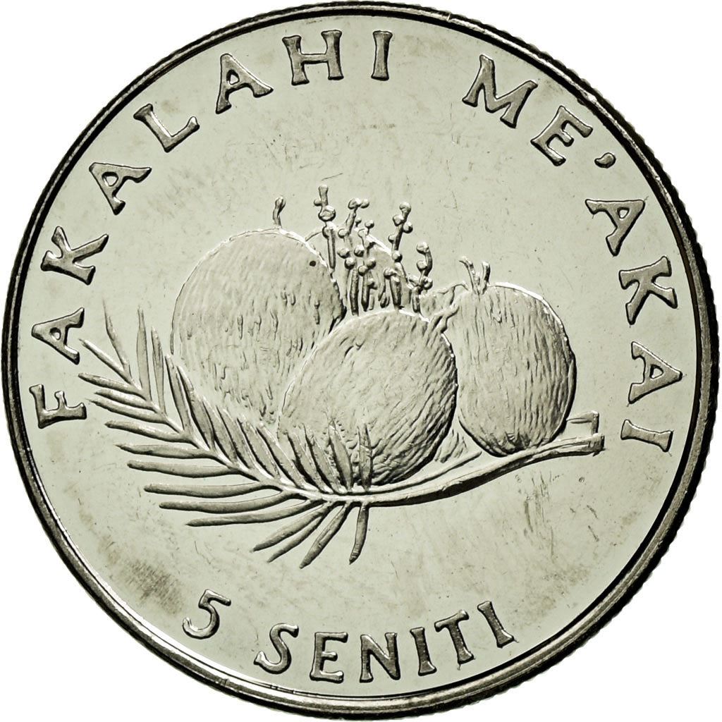 Tonga | 5 Seniti Coin | Hen | Chicken | Coconut | FAO | Km:68A | 2002 - 2005