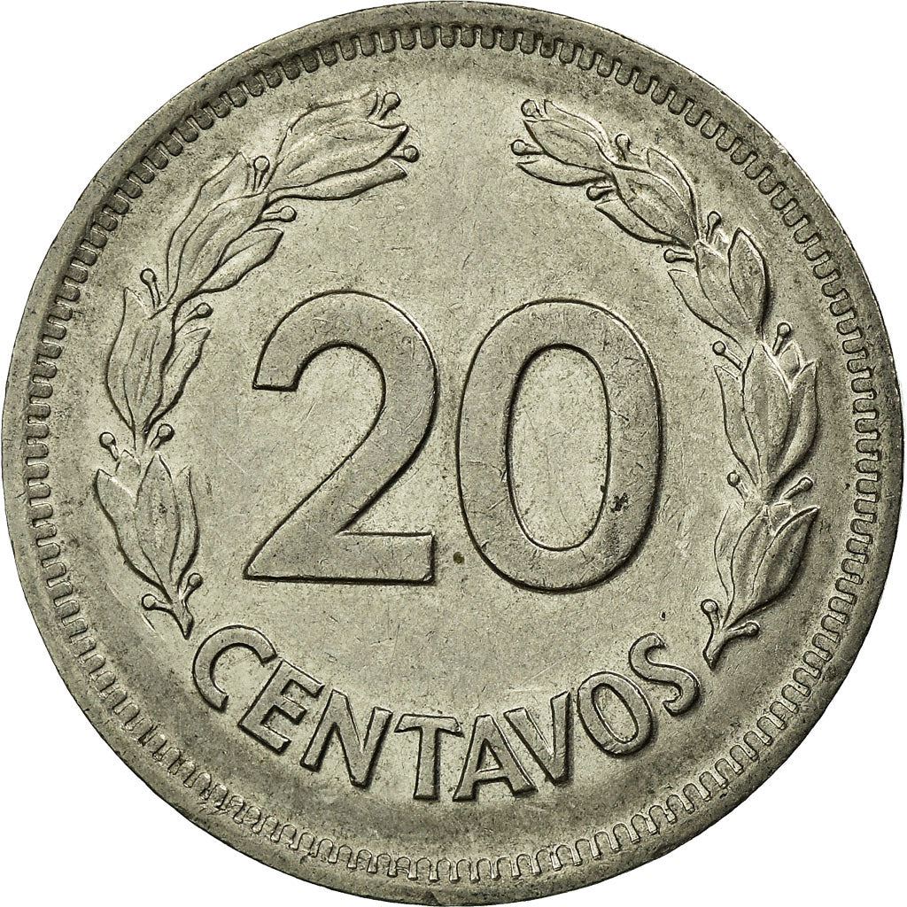 Ecuador | 20 Centavos Coin | Nickel clad steel | KM:77.2a | 1975-1981