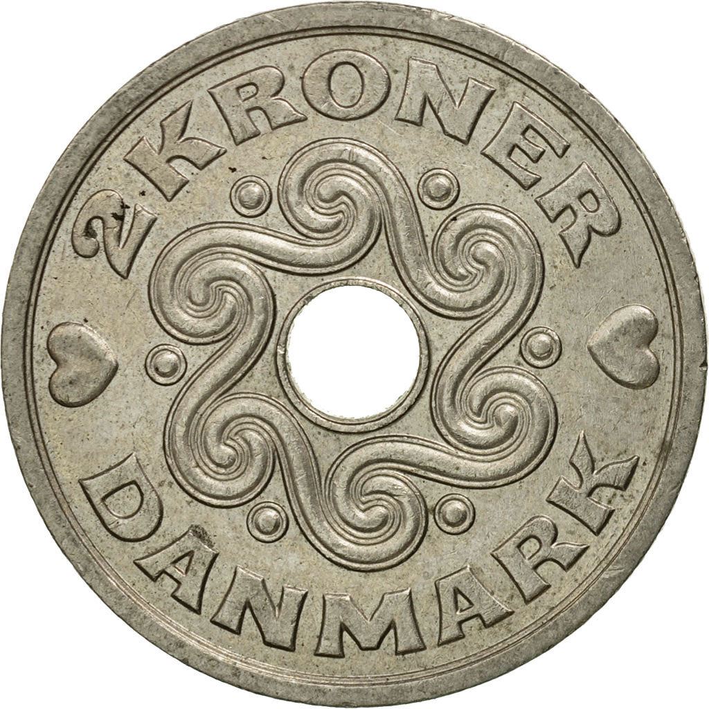 Denmark | 2 Kroner Coin | Royal monogram | Km:874 | 1992 - 2023
