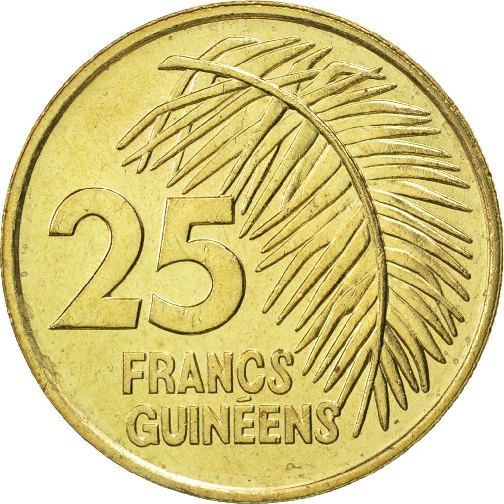 Guinea | 25 Francs Guineens Coin | Palm leaf | Km:60 | 1987
