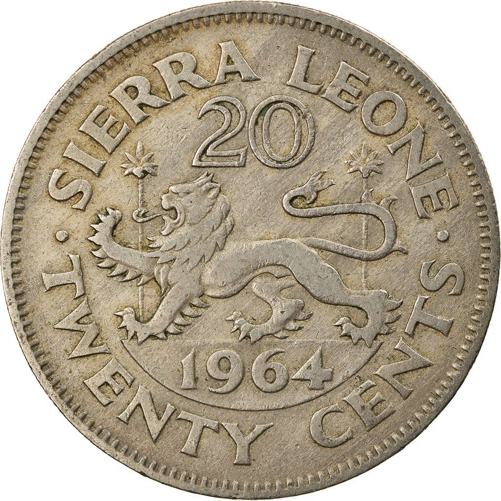 Sierra Leone | 20 Cents Coin | Sir Milton Margai | Lion | KM20 | 1964