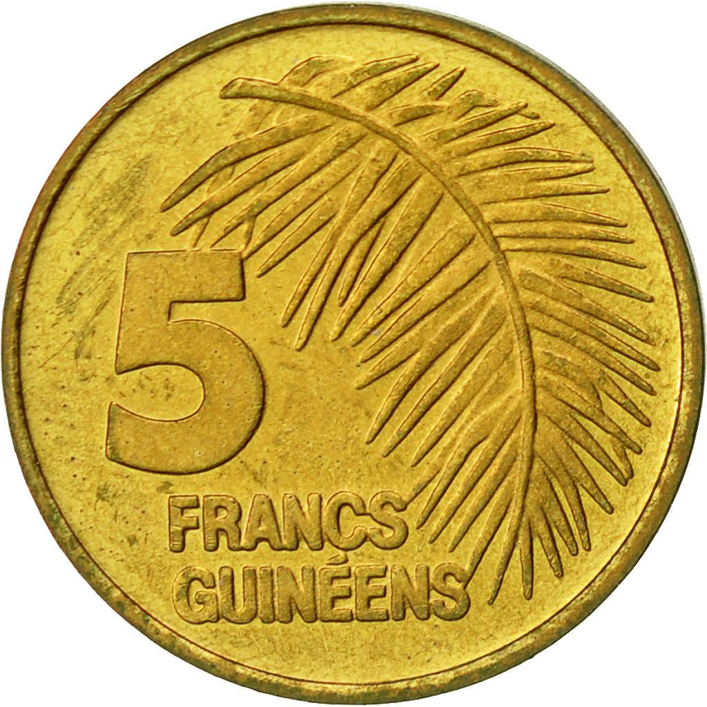 Guinea | 5 Francs Guineens Coin | Palm leaf | Km:53 | 1985
