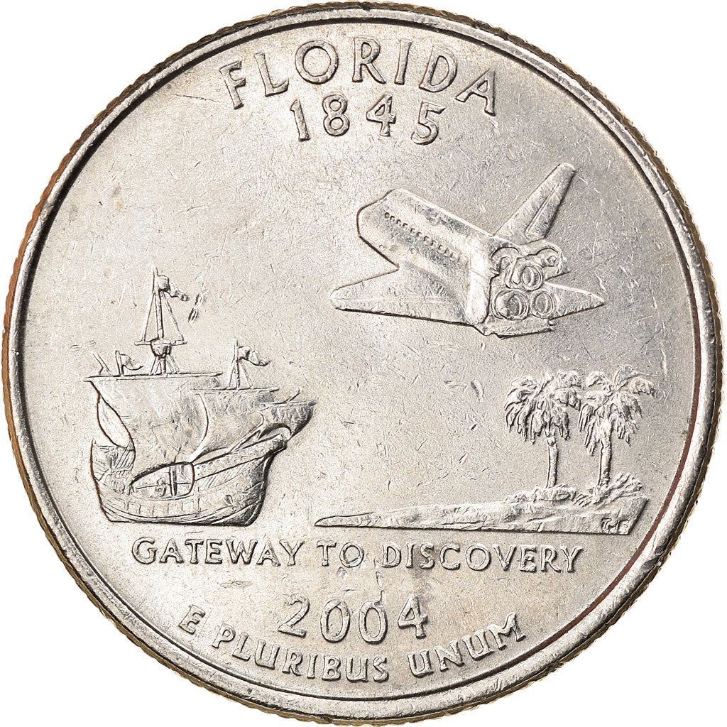 United States | 1/4 Dollar Coin | Florida | Km:356 | 2004