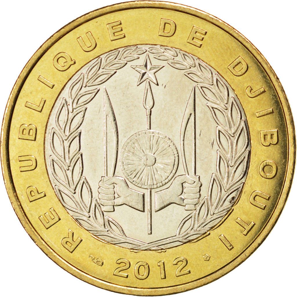 Djibouti | 250 Francs Coin | Laurel | Spear | Daggers | Francolin | KM:42 | 2012