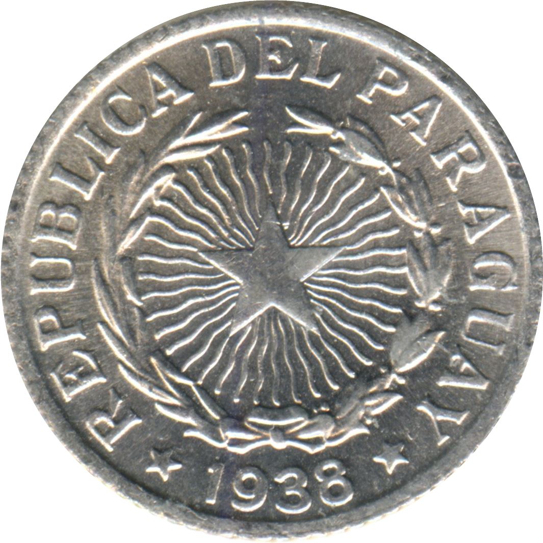 Paraguay | 2 Pesos Coin | Sello Nacional | KM:17 | 1938