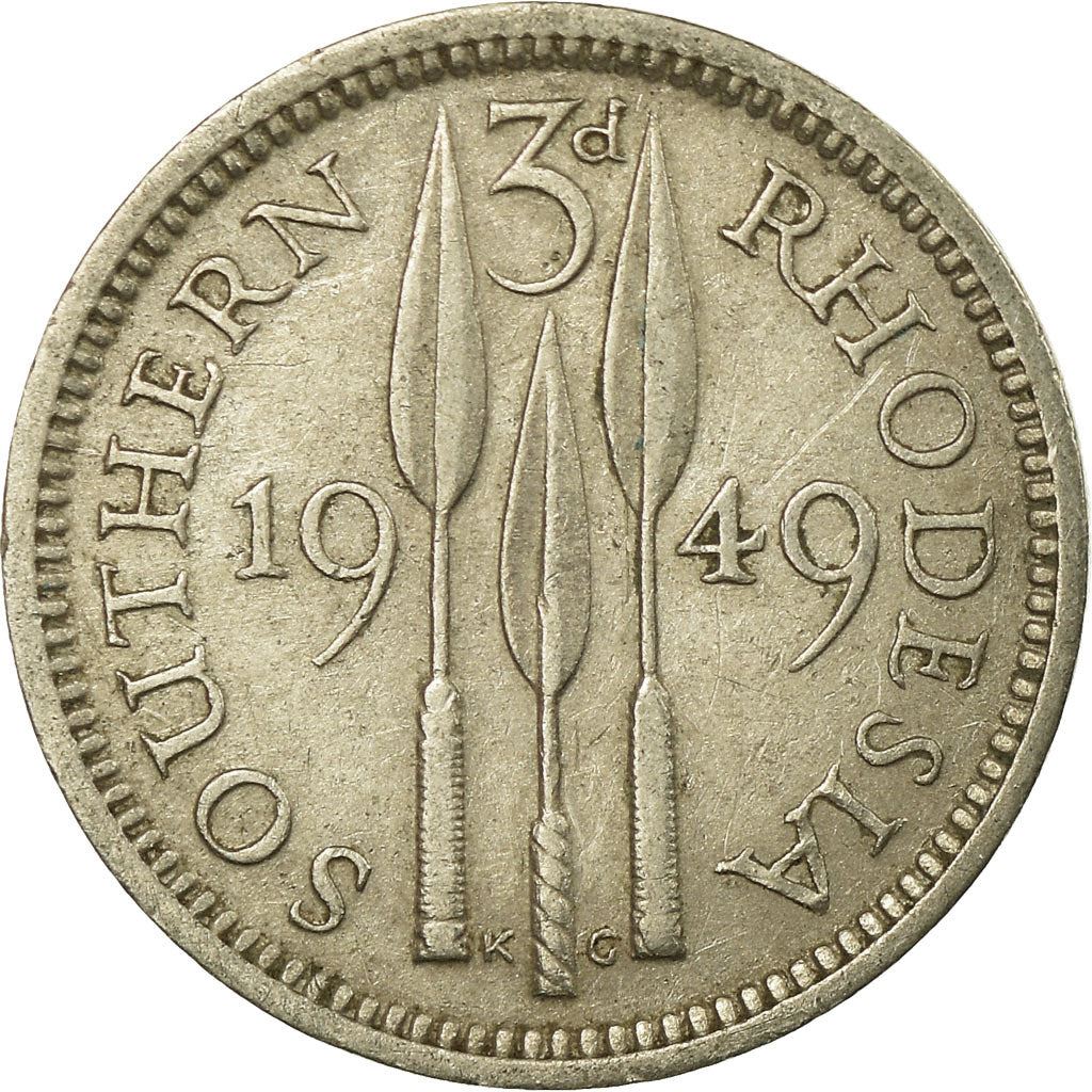 Southern Rhodesia | 3 Pence Coin | George VI | Spearheads | Km:20 | 1948 - 1952
