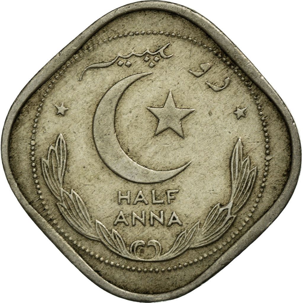 Pakistan | 1/2 Anna Coin | Crescent Moon | Km:2 | 1948 - 1951