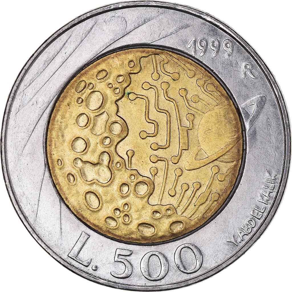 San Marino | 500 Lire Coin | Moon's surface | Km:394 | 1999