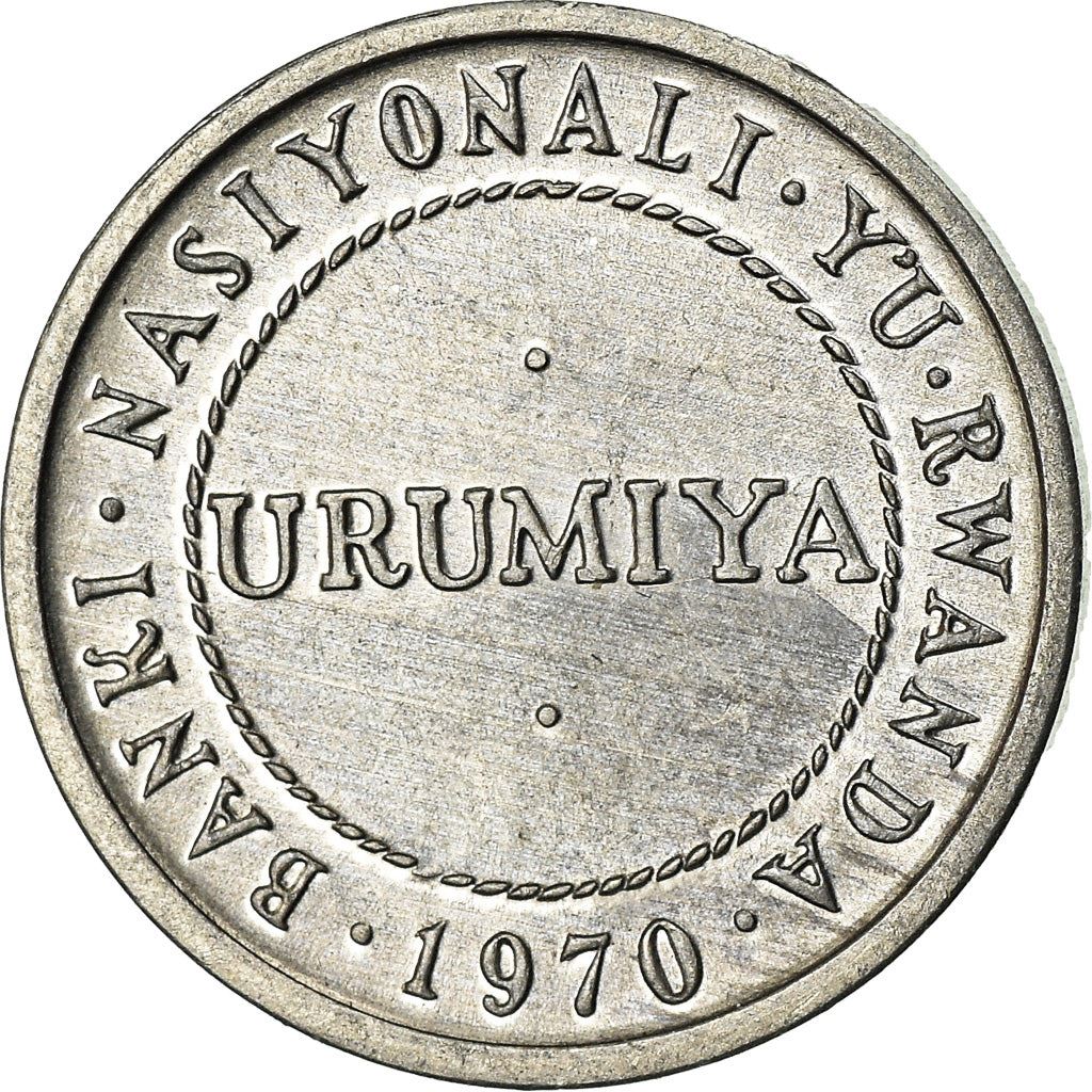 Rwanda | 1/2 Franc Coin | Stylized Plants | Km:9 | 1970
