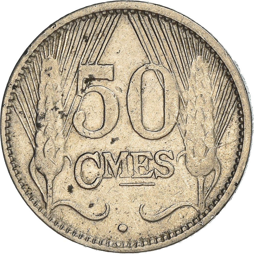 Luxembourg | 50 Centimes Coin | Helmeted man | Km:43 | 1930
