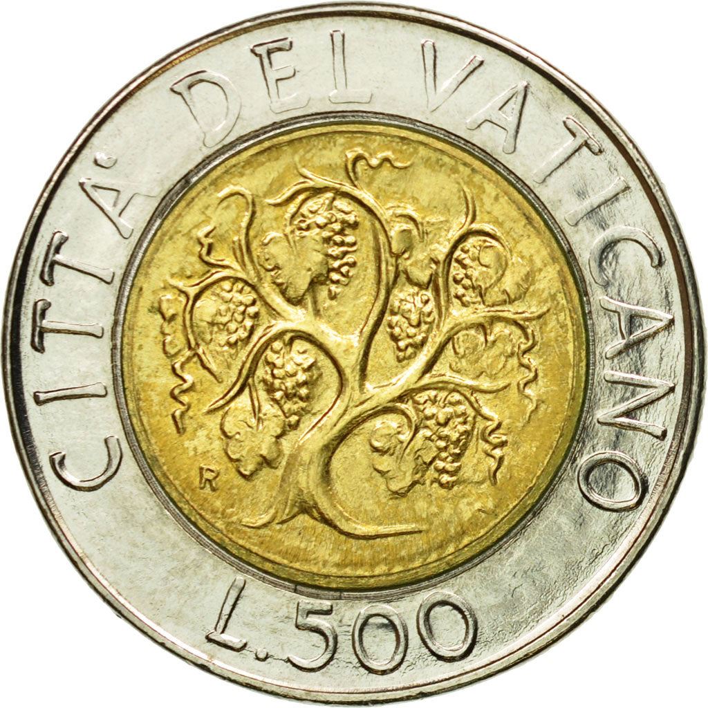 Vatican City | 500 Lire Coin | Grapevine | Km:218 | 1989