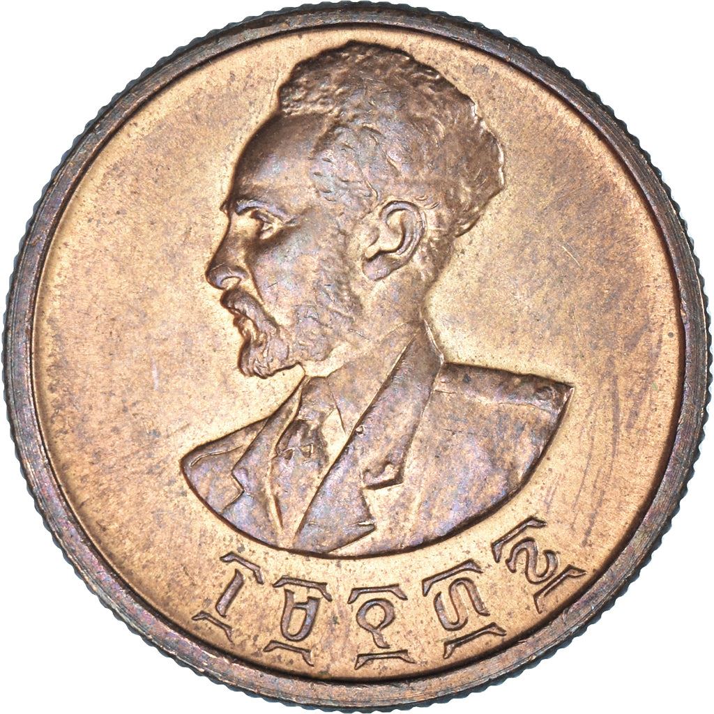 Ethiopia Coin | 10 Santeem Coin | Haile Selassie I | Lion | KM34 | 1944