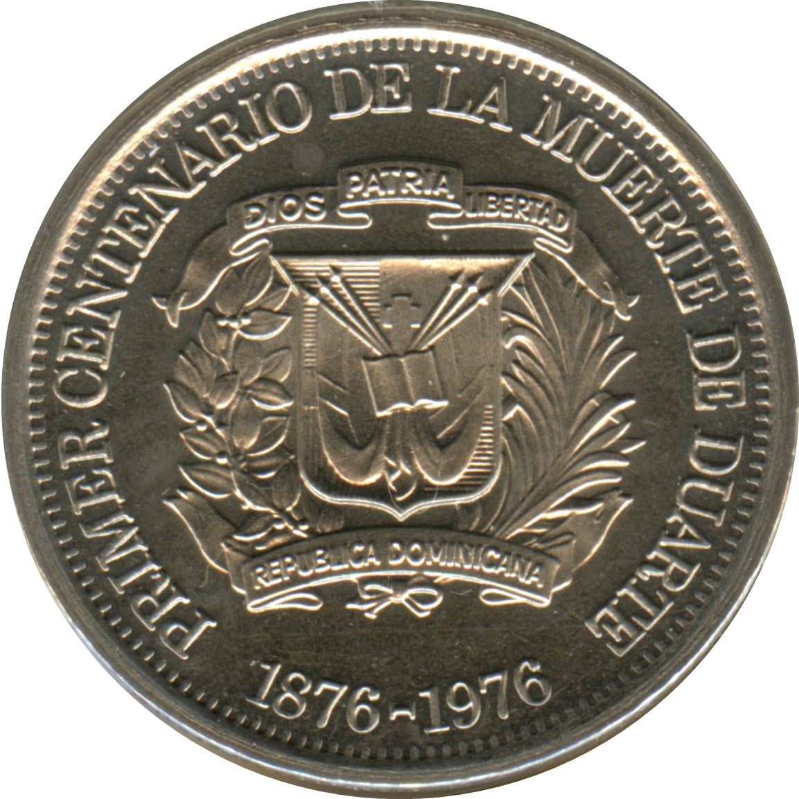 Dominican Republic 25 Centavos Coin | Juan Pablo Duarte | KM43 | 1976