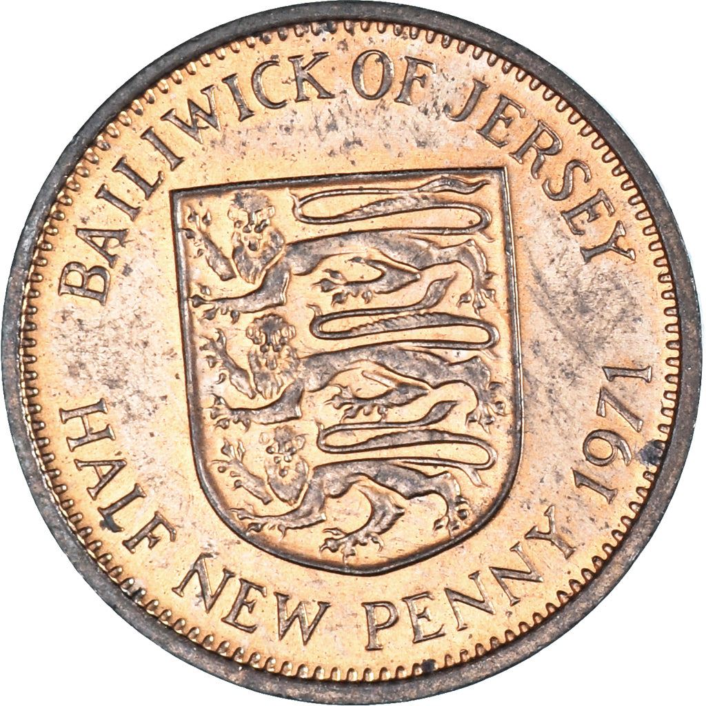 Jersey | 1/2 New Penny Coin | Elizabeth II | Km:29 | 1971 - 1980