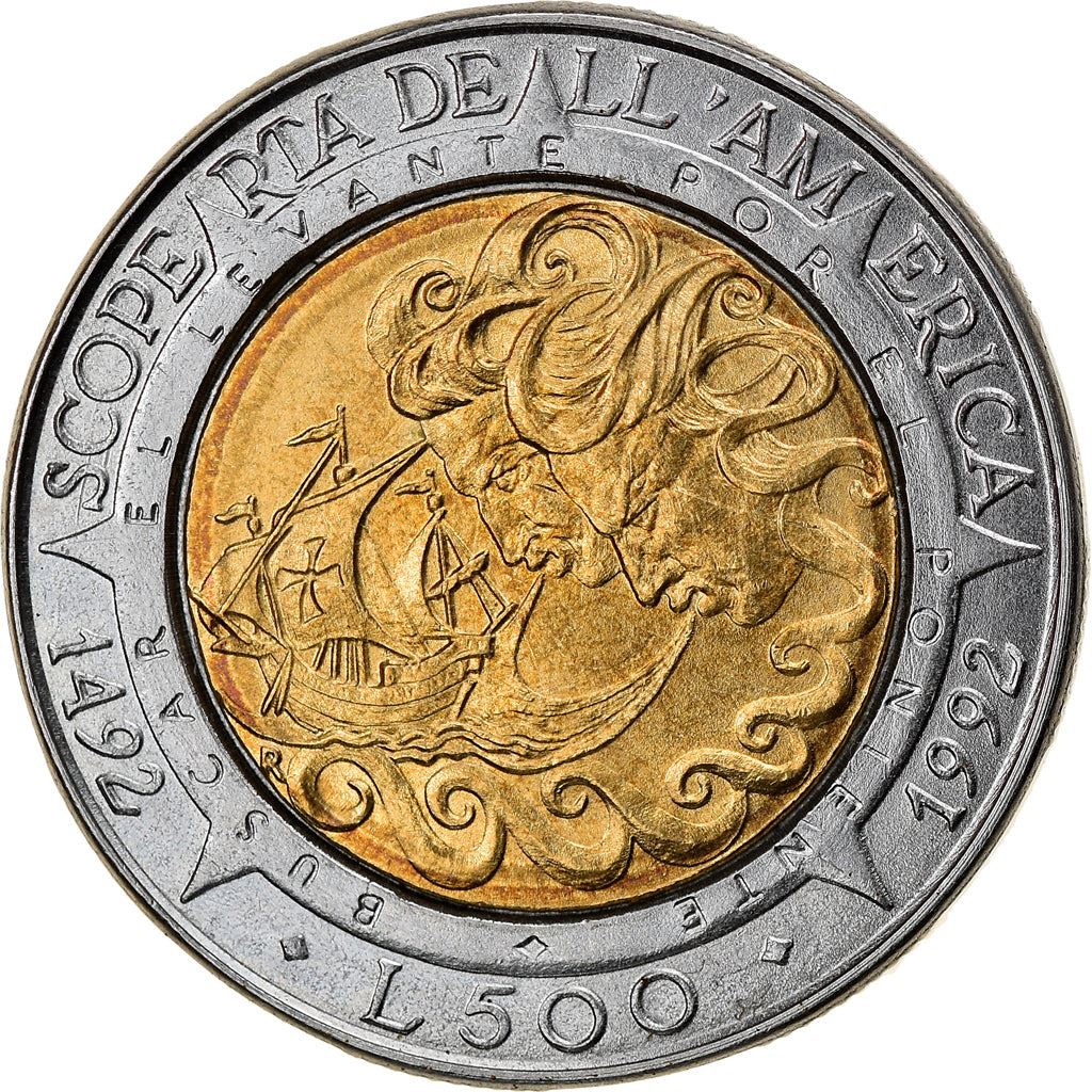 San Marino | 500 Lire Coin | Columbus | Km:286 | 1992