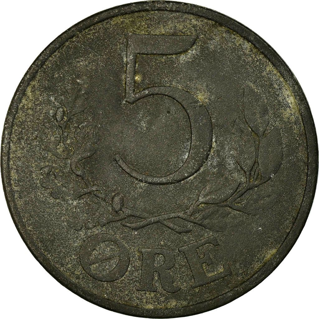 Denmark | 5 Ore Coin | Monogram | Km:834A | 1942 - 1945
