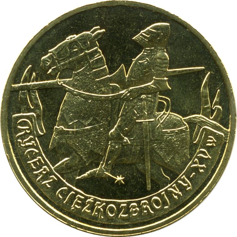 Poland | 2 Z?ote | Rycerz ci??kozbrojny | Knight | Horse | Eagle | KM611 | 2007