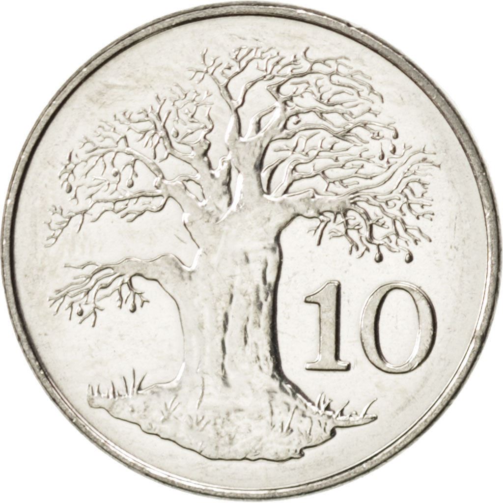 Zimbabwe | 10 Cents Coin | Baobab | Km:3A | 2001 - 2003