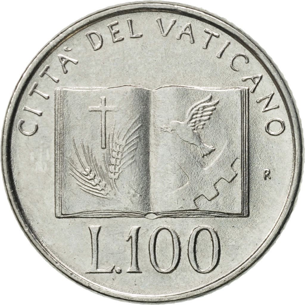 Vatican City | 100 Lire Coin | John Paul II | Km:239 | 1992