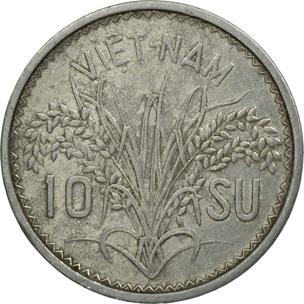 South Vietnam | 10 Su Coin | Rice plant | Km:1 | 1953